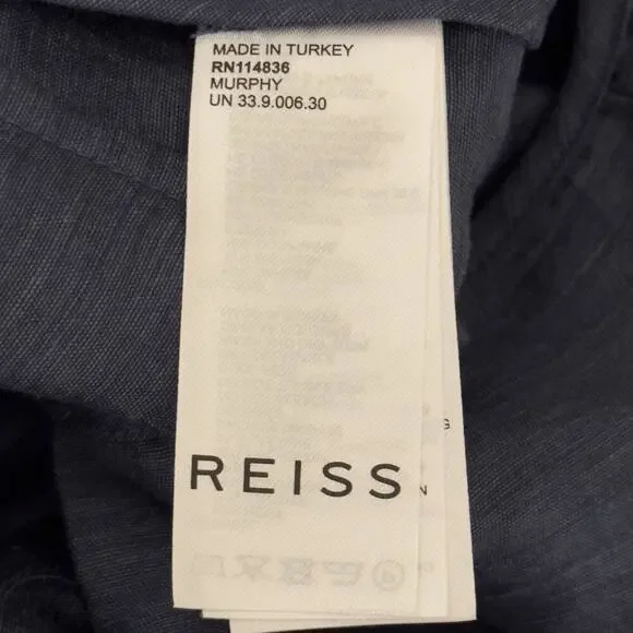 REISS MURPHY HEMP BLEND SLEEVELESS PLAYSUIT ROMPER IN NAVY NWT WOMEN'S SIZE‎ 2